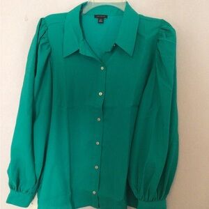 Bright Green Ann Taylor Blouse size 10